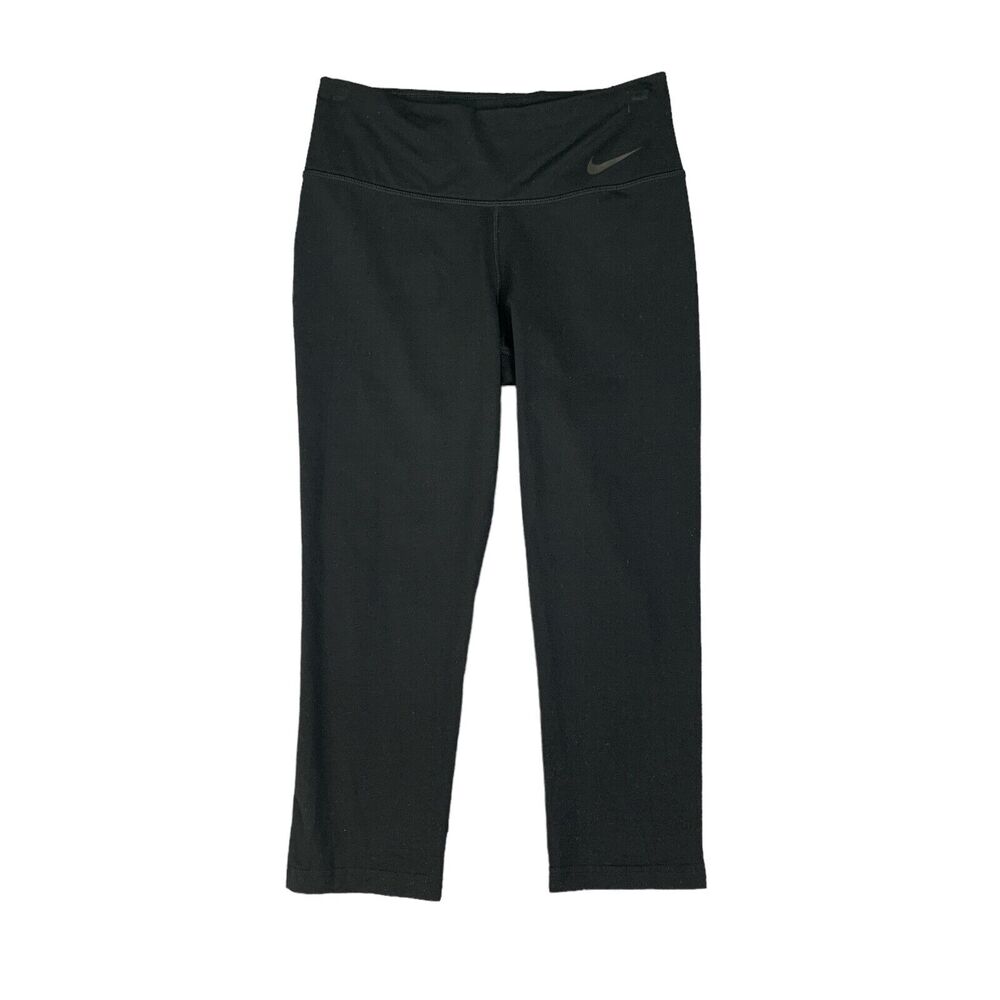 Nike Leggings Womens S Small Black Legendary Dri Fit Cropped Wide Wasitband Yoga